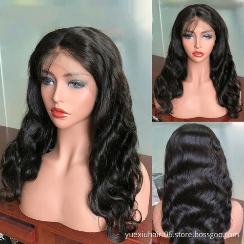 Body Wave 5x5 Transparent Lace Closure Frontal Wig Human Hair Glueless Brazilian Virgin Natural Human Hair Wigs Vendor Stock